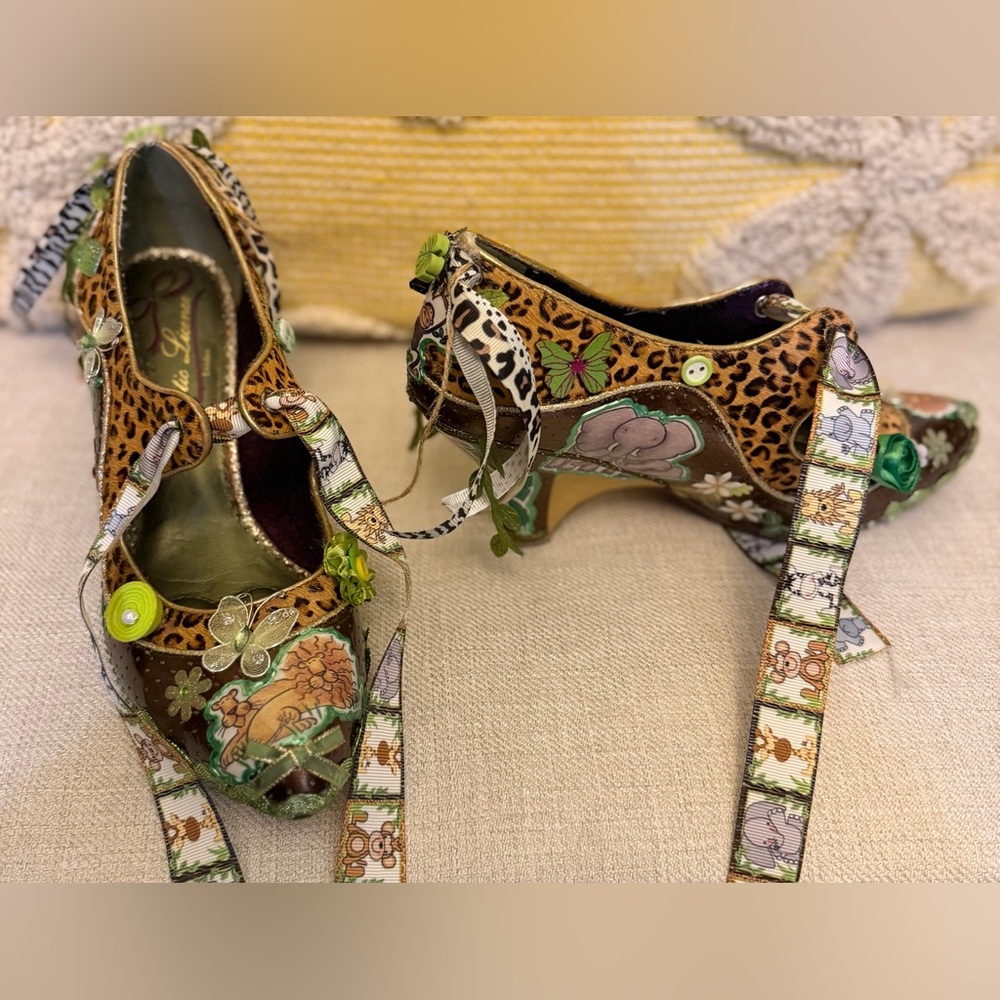 HandMade OOAK Mary Jane wedge statement heel in safari zoo jungle theme 8/39 - Picture 12 of 12